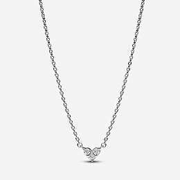 Heart sterling silver collier with clear cubic zirconia