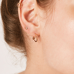 18 KT YELLOW GOLD DOUBLE HOOPS