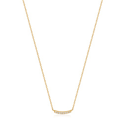 14KT Gold Magma Curve Natural Diamond Necklace