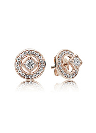 PANDORA Rose stud earrings with detachable earringjackets and clear cubiczirconia /280721CZ