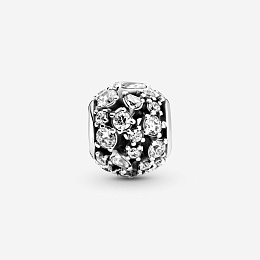Sterling silver charm with clear cubic zirconia /799225C01