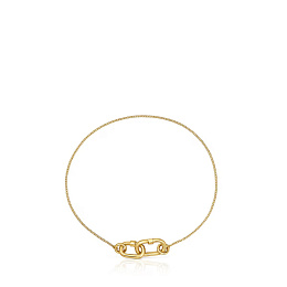 18KT GOLD BRACELET DOUBLE OVAL CLASP