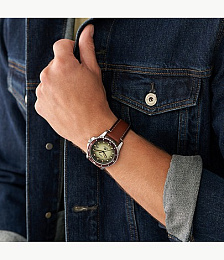 ANALOG WATCH 0 JWL SS LEATHER STRAP