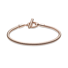 Snake chain Pandora Rose T-bar bracelet