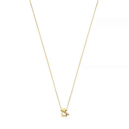 18KT GOLD NECKLACE 8MM BEAR CHAIN BAR