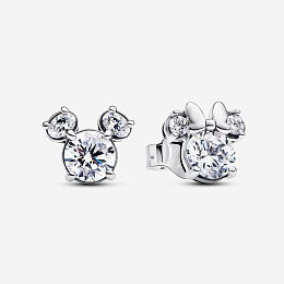 Disney Mickey and Minnie silhouette sterling silve