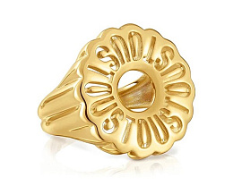 SILVER GOLD PLATED SIGNET RING N14