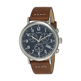 Standard Chrono 41mm Silver-tone Case Blue Dial Brown Leather Strap /TW2T68900UL
