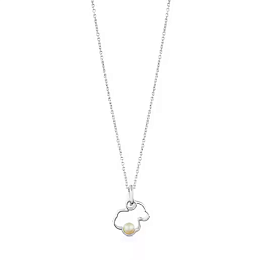 SILVER PENDANT CULTURED PEARL CHAIN 45CM