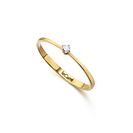 18 KT YELLOW GOLD RING 0.05 CT HSI
