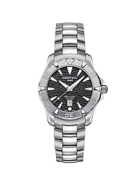 DS ACTION/LR/QCOSC/STEEL/BLACK DIAL WATCHES CAL.8 3/4''' F04.411 ANALOG QUARTZ /C032.251.11.051.09