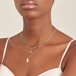 SPARKLE DROP PENDANT CHUNKY CHAIN NECKLACE