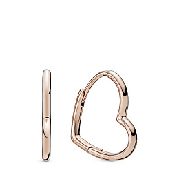 Small asymmetric heart 14k rose gold-plated hoop e