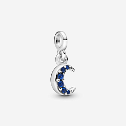 Crescent moon sterling silver dangle charmwith tru