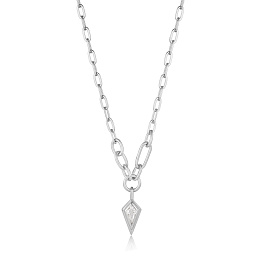 SPARKLE DROP PENDANT CHUNKY CHAIN NECKLACE