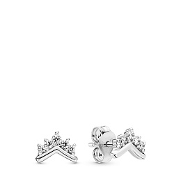 Tiara wishbone sterling silver stud earrings withc