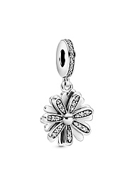 Daisy sterling silver dangle with clear cubiczirco