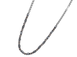 Steel necklace with faceted hematite complete with gift box