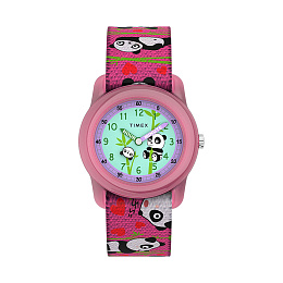 Pink Glitter Infused Case Blue Dial Pink Elastic F