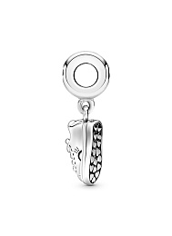 Sneaker sterling silver dangle with clear cubiczir