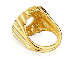 SILVER GOLD PLATED SIGNET RING N14