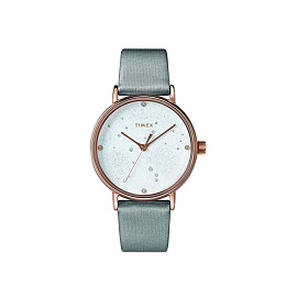 Celestial Opulence 37mm Rose Gold-tone Case Gray Swarovski ® Crystal Dial Gray Leather Strap Aries T