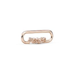 Peace script 14k rose gold-plated word link /789698C00
