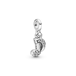 Musical note sterling silver dangle charmwith clea