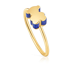 18KT GOLD RING LAPISLAZULI VOLUME BEAR