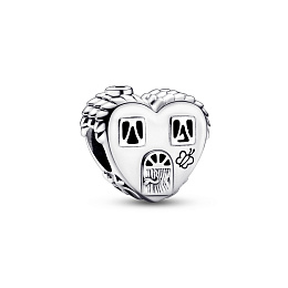 Heart house sterling silver charm