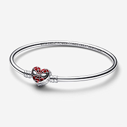 Marvel Spider-Man sterling silver bangle with blac