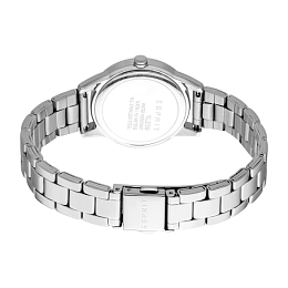ESPRIT Women Watch, Silver Color Case, Dark Grey Dial, Stainless Steel Metal Bracelet, 3 Hands Date,