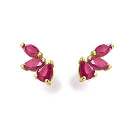 18 KT YELLOW GOLD EARRINGS RUBY