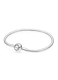 Snake chain silver bracelet with round clasp/Серебряный браслет с круглым замком