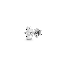 Tree sterling silver stud earring with clear cubic