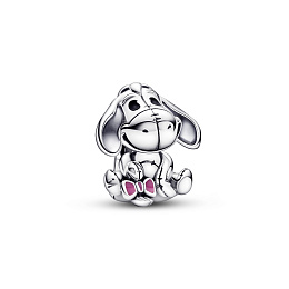 Disney Eyore sterling silver charm with pink and black enamel