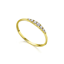 18 KT YELLOW GOLD RING 0.096 CT HSI
