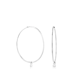 SILVER HOOP EARRINGS 40MM