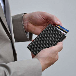 Wallet CLICK & SLIDE Sleek Diag. Carbon Black/Bla
