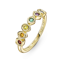 Marvel Infinity 14k gold-plated ring with royal green, royal blue,salsa red, royal purple