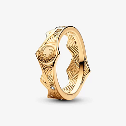 Project House Targaryen Crown 14k gold-plated ring with clear cubic zirconia