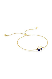 18KT GOLD BRACELET LAPISLAZULI BEAR CHAIN