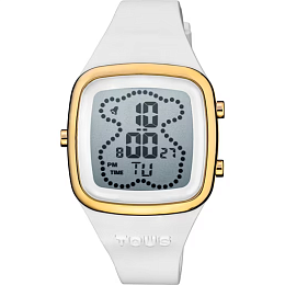WATCH S.STEEL IP GOLD SILICONE STRAP