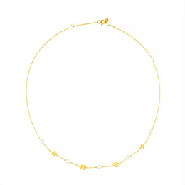 18KT GOLD CHOKER CULTURED PEARL CHAIN