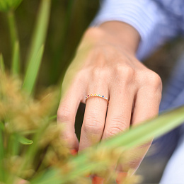 18 KT YELLOW GOLD RING MULTITOPAZ