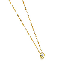 18KT YELLOW GOLD NECKLACE 0.05 CT