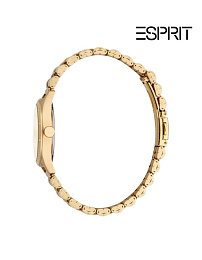 ESPRIT Women Watch, Gold Color Case, Champagne Dial, Gold Color Metal Bracelet, 3 Hands Date, 5 ATM