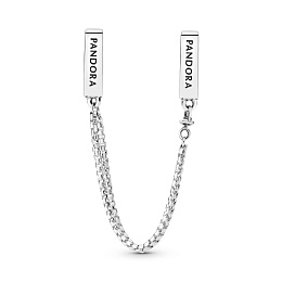 Sterling silver safety chain with clear cubiczirco