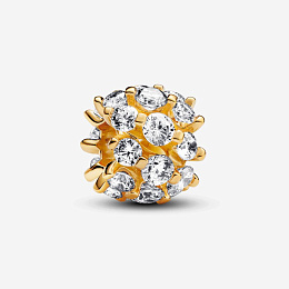 14k Gold-plated charm with clear cubic zirconia