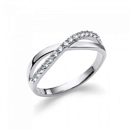 Ring Contact 925AG CZ RH CRY L